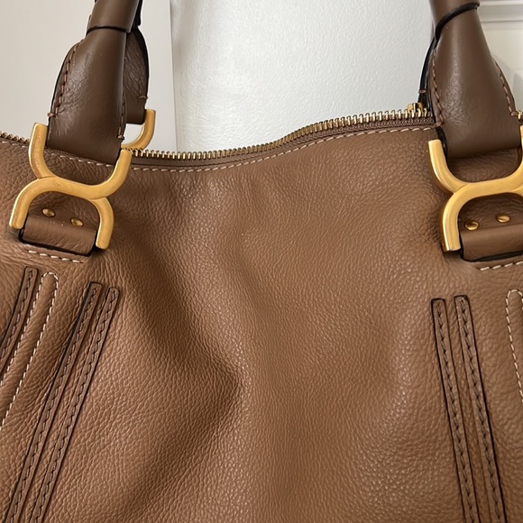 Chloe Marcie Medium Zip Leather Satchel Bag in Brown - Picture 5 of 12